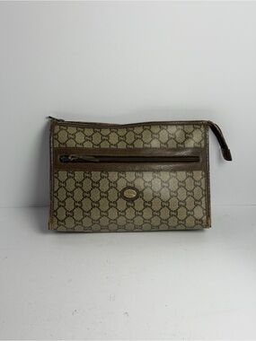 Vintage Gucci GG Plus Supreme PVC Canvas Clutch Bag